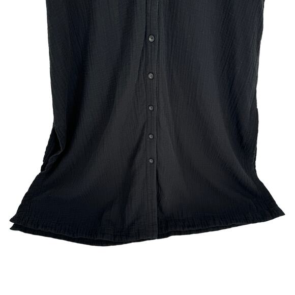 Madewell Lightestspun Cover-Up Collared Maxi Shirtdress Black‎ Size Small - Picture 7 of 11